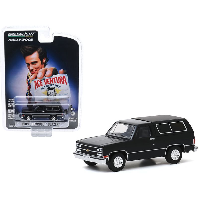 1989 Chevrolet Blazer Black "Ace Ventura: Pet Detective" (1994) Movie "Hollywood Series" Release 28 1/64 Diecast Model Car by Greenlight-Greenlight-ModelCars.com