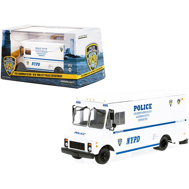 1993 Grumman Olson Van White "Life Safety Systems Division" NYPD "New York City Police Department" 1/43 Diecast Model by Greenlight - Greenlight - ModelCars.com