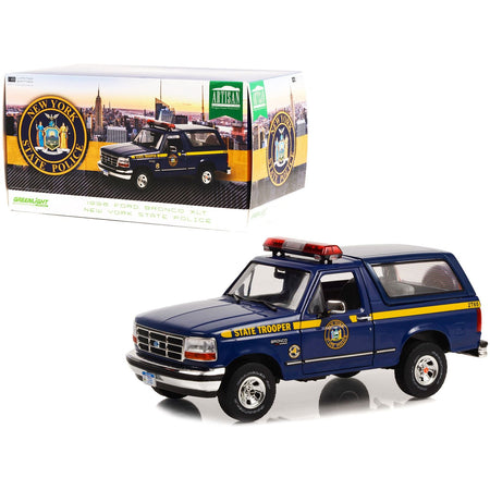 1996 Ford Bronco XLT Dark Blue "New York State Police" "Artisan Collection" 1/18 Diecast Model Car by Greenlight - Greenlight - ModelCars.com