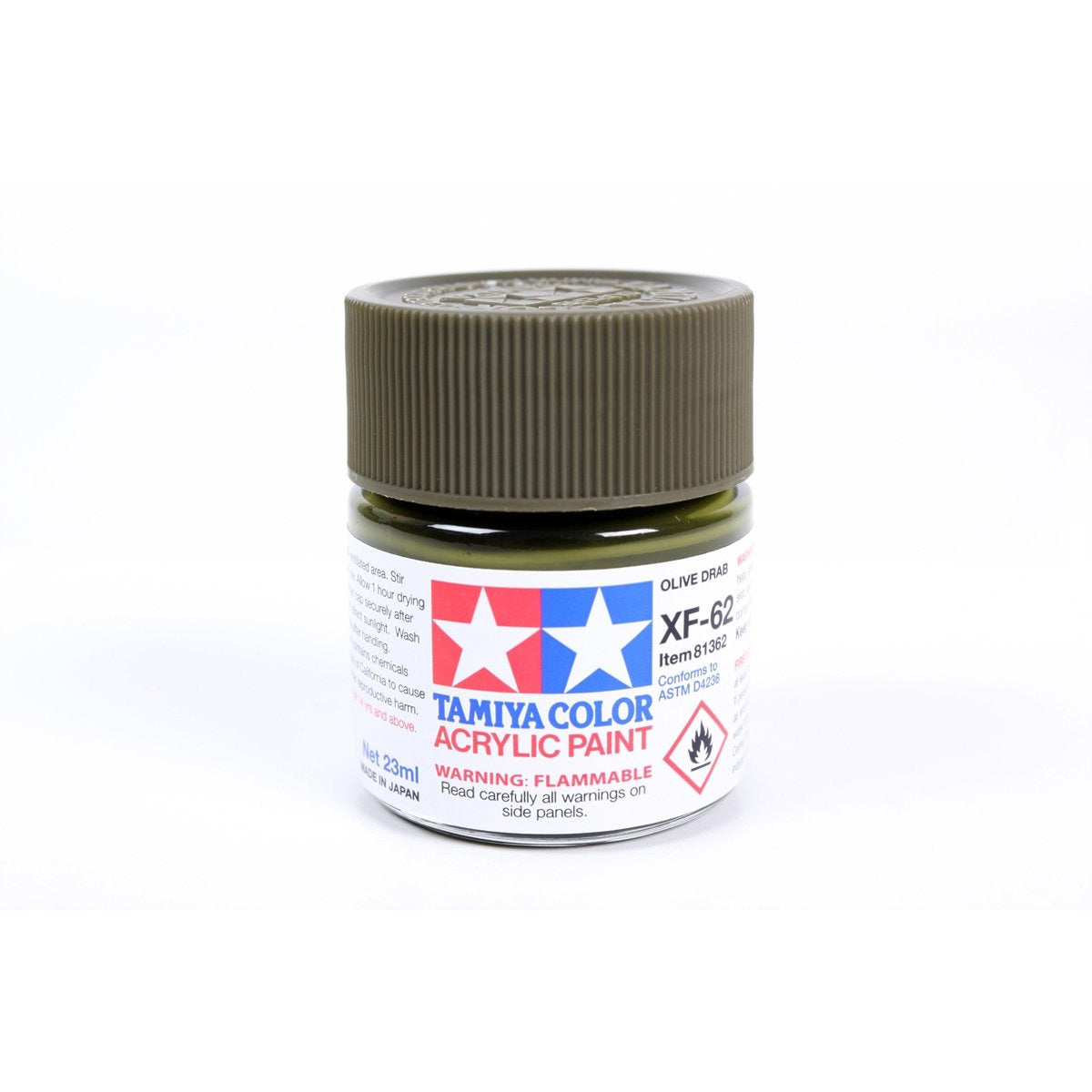 Acrylic Xf-62 Olive Drab 23Ml Bottle / Tamiya USA