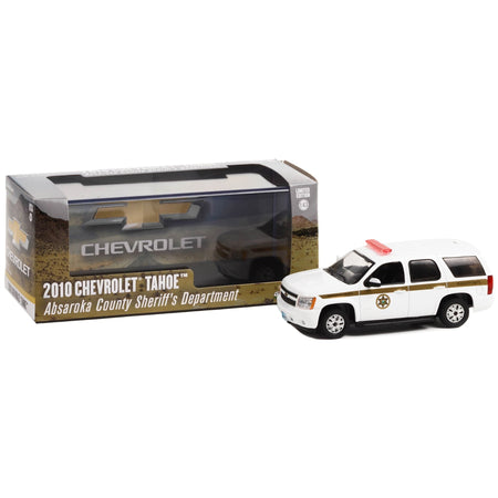 2010 Chevrolet Tahoe White with Gold Stripes "Absaroka County Sheriff's Department" 1/43 Diecast Model Car by Greenlight - Greenlight - ModelCars.com