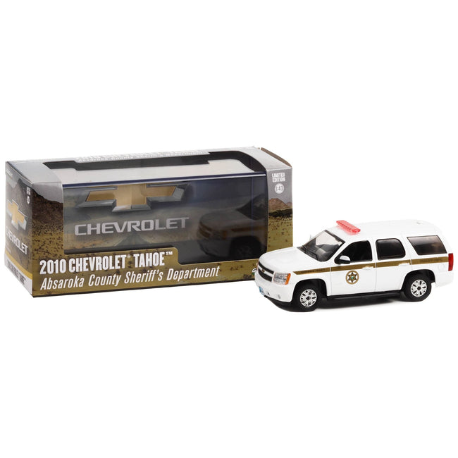 2010 Chevrolet Tahoe White with Gold Stripes "Absaroka County Sheriff's Department" 1/43 Diecast Model Car by Greenlight - Greenlight - ModelCars.com