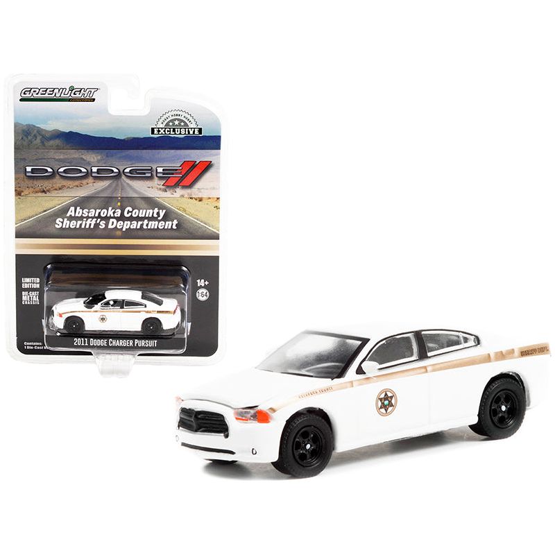 2011 Dodge Charger Pursuit White "Absaroka County Sheriff's Department" "Hobby Exclusive" 1/64 Diecast Model Car by Greenlight - Greenlight - ModelCars.com