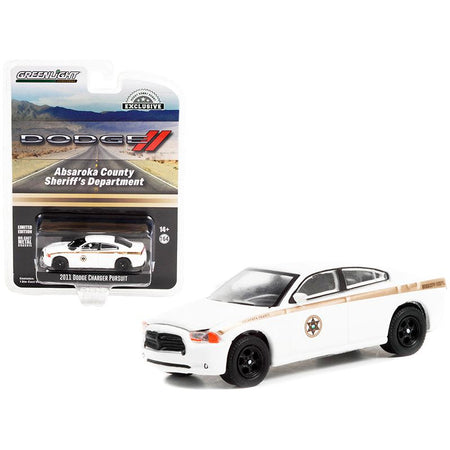 2011 Dodge Charger Pursuit White "Absaroka County Sheriff's Department" "Hobby Exclusive" 1/64 Diecast Model Car by Greenlight - Greenlight - ModelCars.com