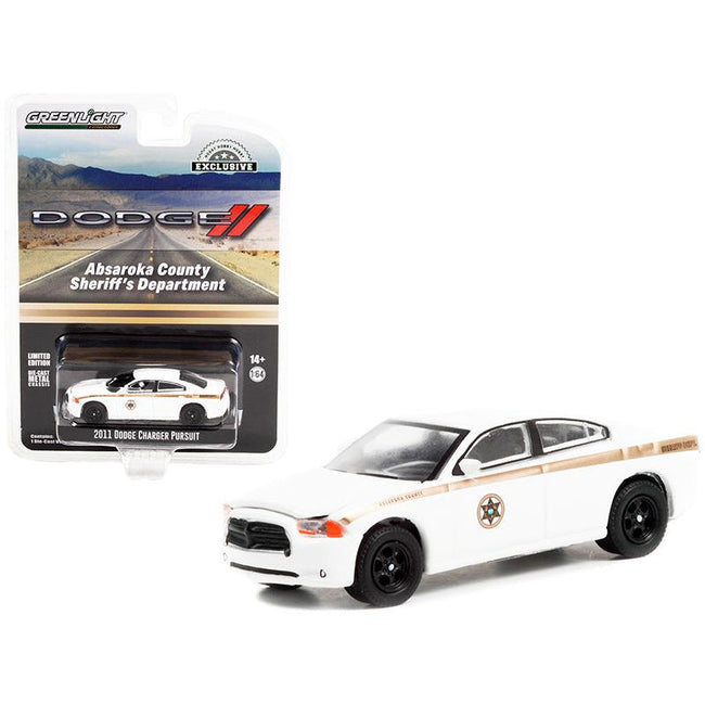 2011 Dodge Charger Pursuit White "Absaroka County Sheriff's Department" "Hobby Exclusive" 1/64 Diecast Model Car by Greenlight - Greenlight - ModelCars.com