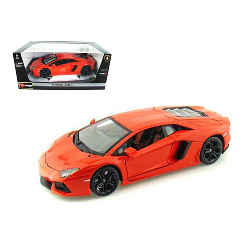 2012 Lamborghini Aventador LP700 - 4 Orange 1/18 Diecast Model Car by Bburago - Bburago - ModelCars.com
