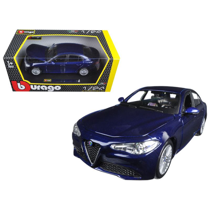 2016 Alfa Romeo Giulia Dark Blue Metallic 1/24 Diecast Model Car by Bburago - Bburago - ModelCars.com