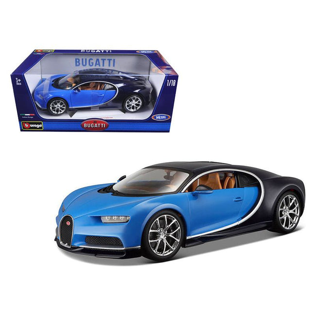 2016 Bugatti Chiron Blue 1/18 Diecast Model Car by Bburago - Bburago - ModelCars.com