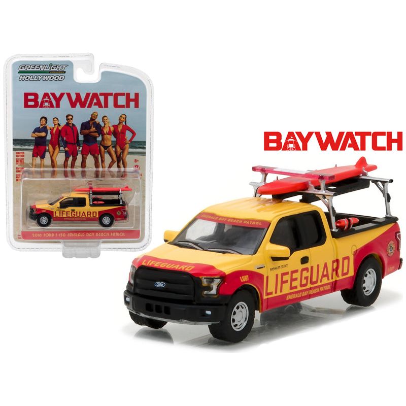 2016 Ford F-150 Emerald Bay Beach Patrol "Baywatch" Movie (2017) 1/64 Diecast Model Car by Greenlight-Greenlight-ModelCars.com
