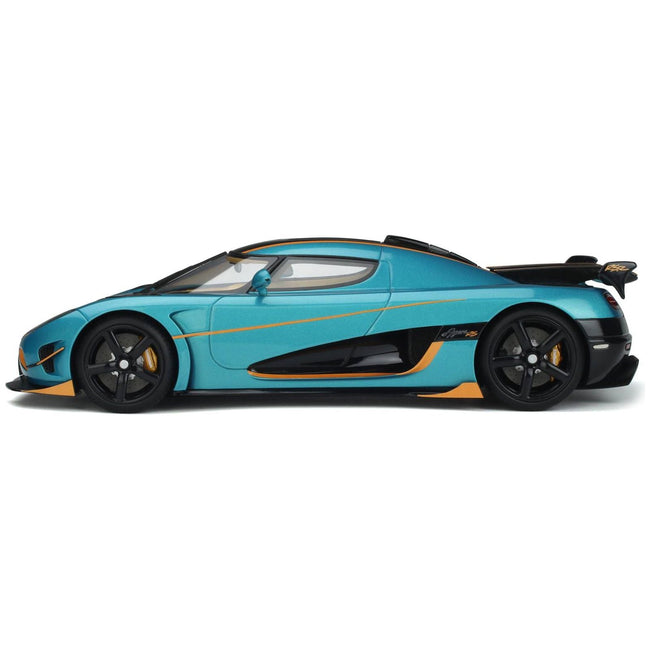 2016 Koenigsegg Agera RSR Blue Metallic and Black with Orange Stripes 1/18 Model Car by GT Spirit - GT Spirit - ModelCars.com
