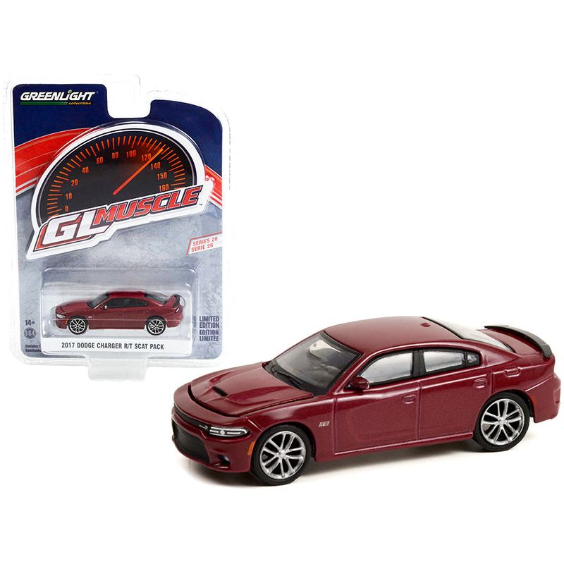 2017 Dodge Charger R/T Scat Pack Octane Red Metallic "Greenlight Muscle" Series 26 1/64 Diecast Model Car by Greenlight - Greenlight - ModelCars.com