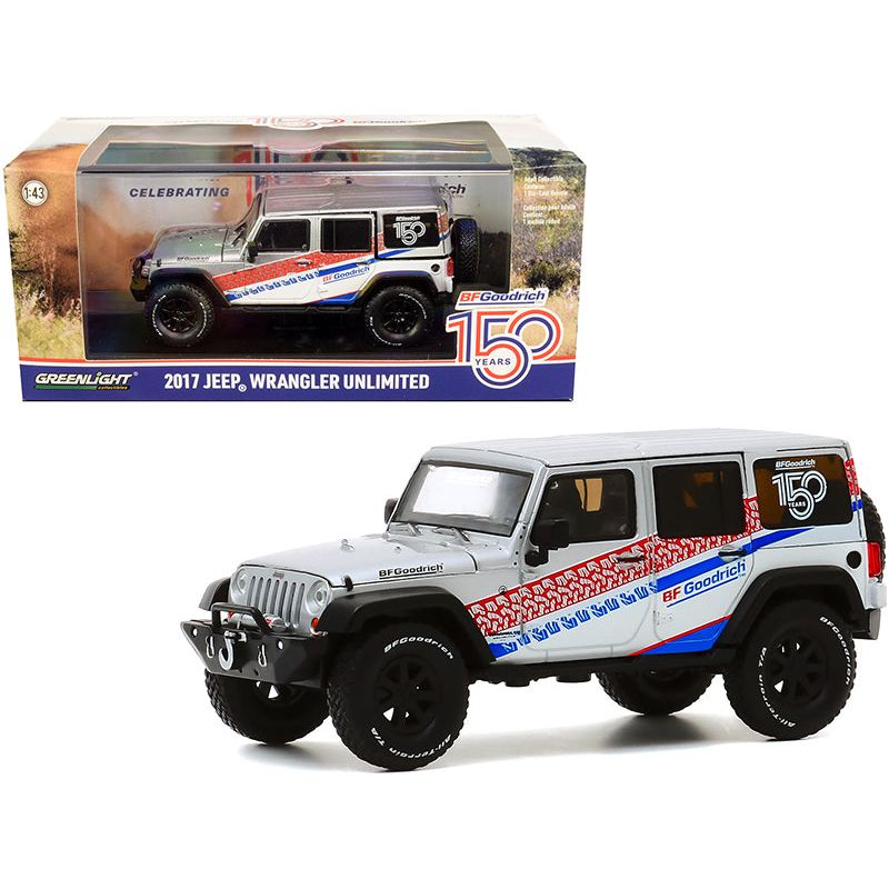 2017 Jeep Wrangler Unlimited Silver "BFGoodrich 150th Anniversary" "All - Terrain" Series 1/43 Diecast Model Car by Greenlight - Greenlight - ModelCars.com