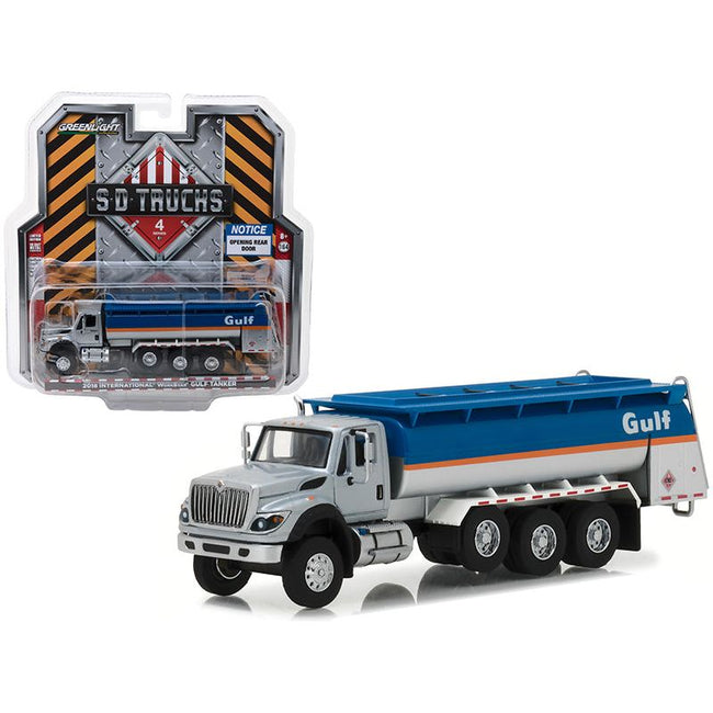 2018 International WorkStar Gulf Oil Tanker Truck S.D. Trucks Series 4 1/64 Diecast Model by Greenlight-Greenlight-ModelCars.com