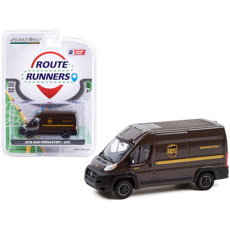 2018 Ram ProMaster 2500 Cargo High Roof Van Brown "United Parcel Service" (UPS) Worldwide Services "Route Runners" Series 2 1/64 Diecast Model by Greenlight - Greenlight - ModelCars.com