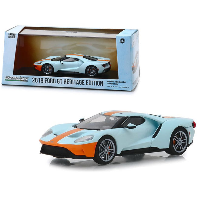 2019 Ford GT Heritage Edition "Gulf Oil" Color Scheme 1/43 Diecast Model Car by Greenlight - Greenlight - ModelCars.com