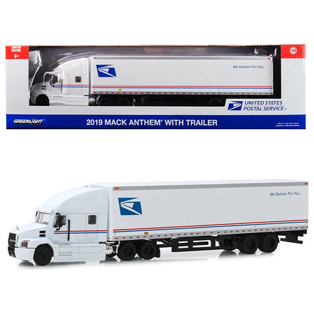 2019 Mack Anthem 18 Wheeler Tractor-Trailer "USPS" (United States Postal Service) "We Deliver For You" 1/64 Diecast Model by Greenlight-Greenlight-ModelCars.com