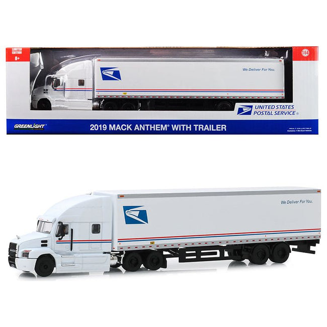 2019 Mack Anthem 18 Wheeler Tractor-Trailer "USPS" (United States Postal Service) "We Deliver For You" 1/64 Diecast Model by Greenlight-Greenlight-ModelCars.com