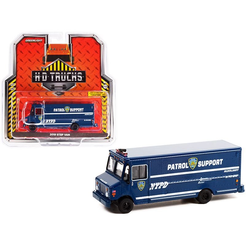 2019 Step Van Dark Blue Auxiliary Patrol Support "New York City Police Department" (NYPD) "H.D. Trucks" Series 22 1/64 Diecast Model Car by Greenlight - Greenlight - ModelCars.com