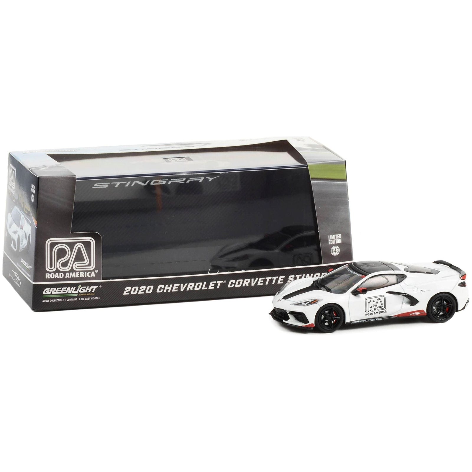 2020 Chevrolet Corvette C8 Stingray "Road America Official Pace Car" 1/43 Diecast Model Car by Greenlight - Greenlight - ModelCars.com