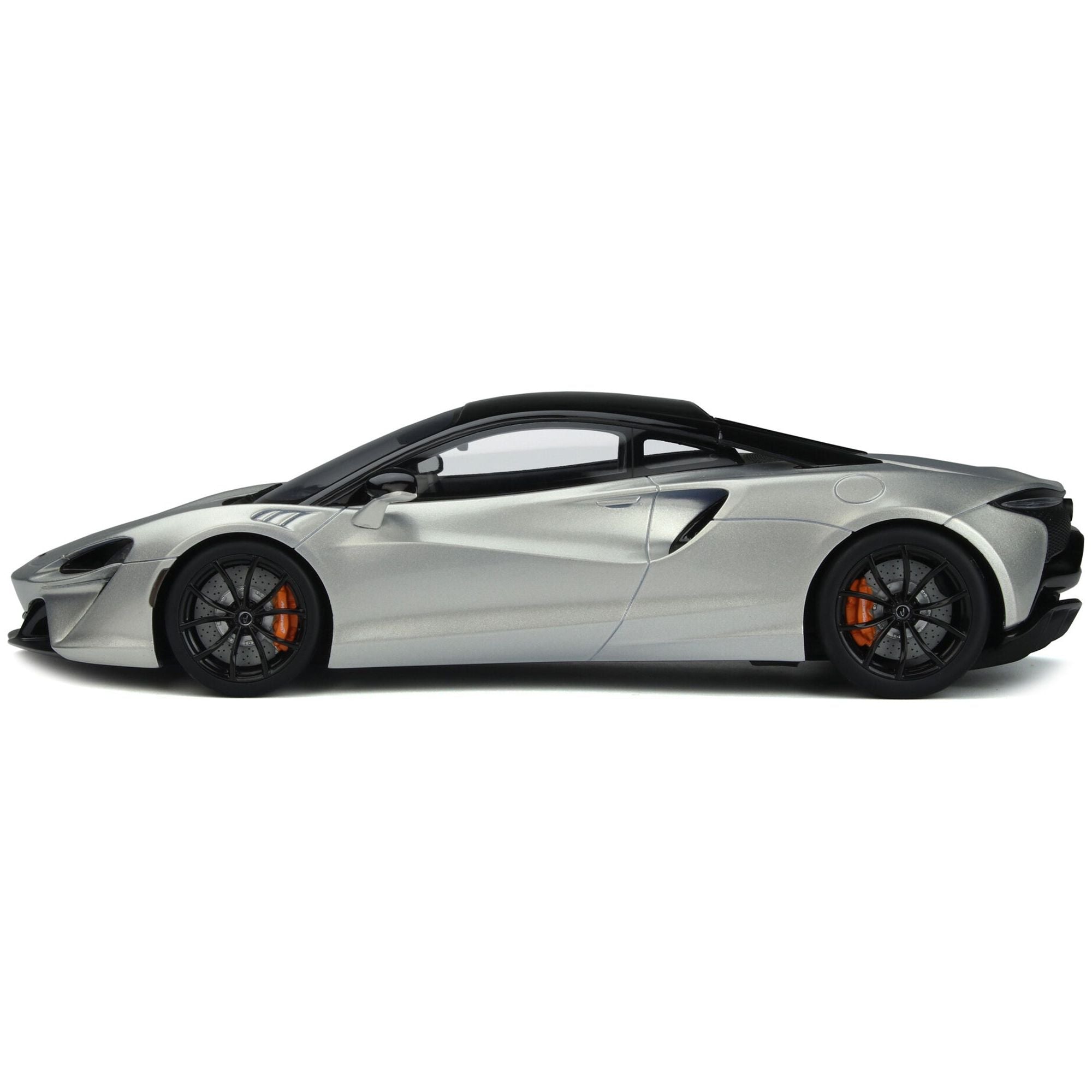 2021 McLaren Artura Silver Metallic with Black Top 1/18 Model Car by GT Spirit - GT Spirit - ModelCars.com
