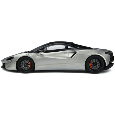 2021 McLaren Artura Silver Metallic with Black Top 1/18 Model Car by GT Spirit - GT Spirit - ModelCars.com