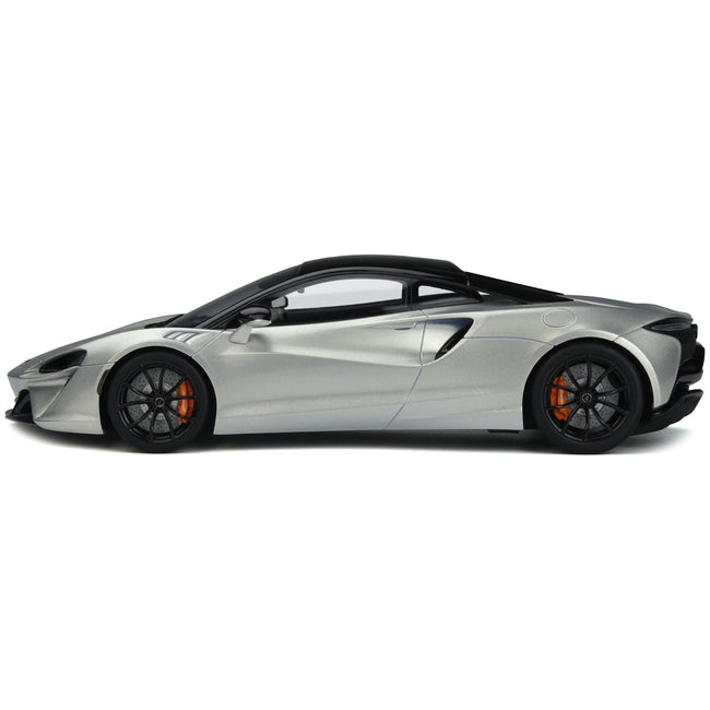 2021 McLaren Artura Silver Metallic with Black Top 1/18 Model Car by GT Spirit - GT Spirit - ModelCars.com