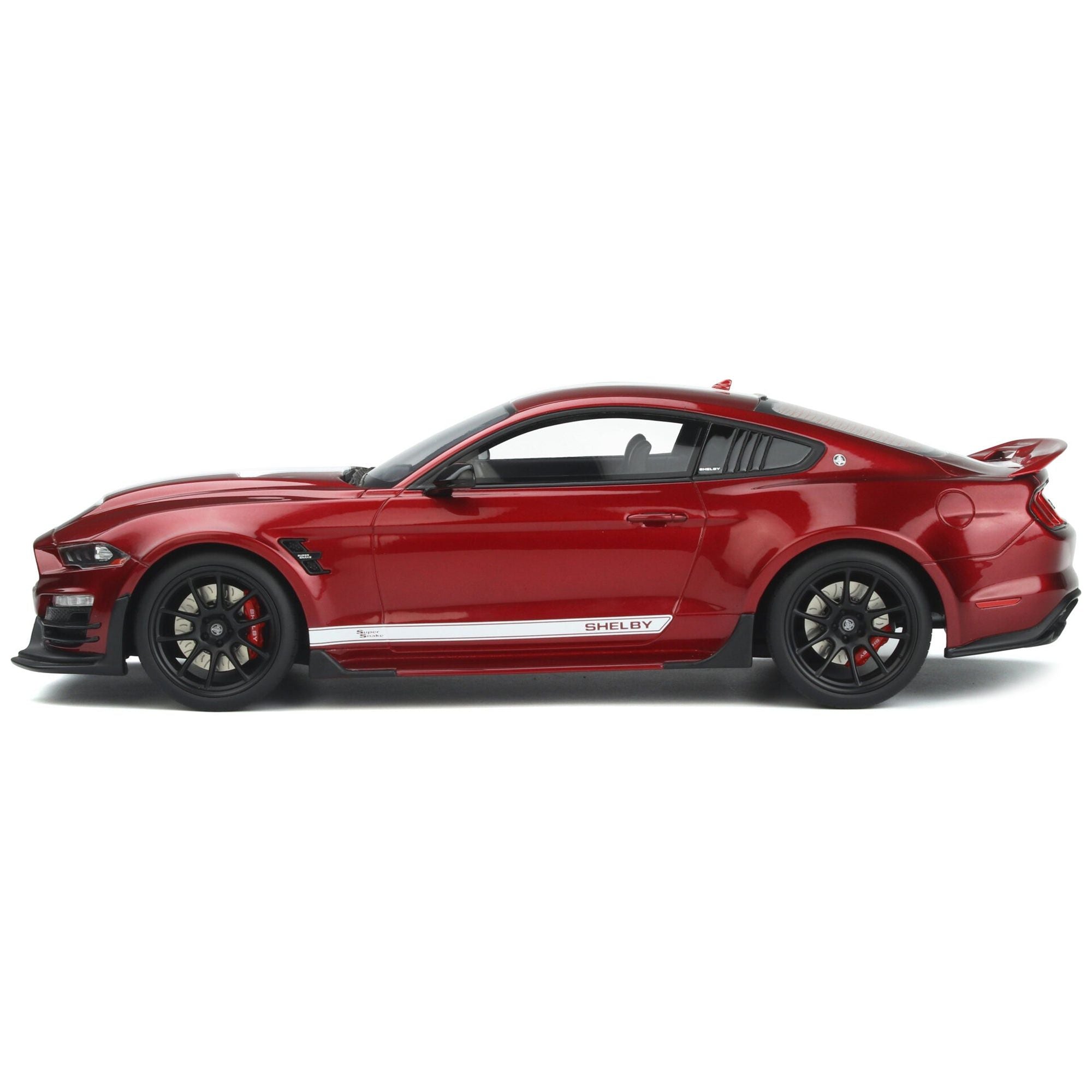 2021 Shelby Super Snake Coupe Red Metallic with White Stripes 1/18 Model Car by GT Spirit - GT Spirit - ModelCars.com