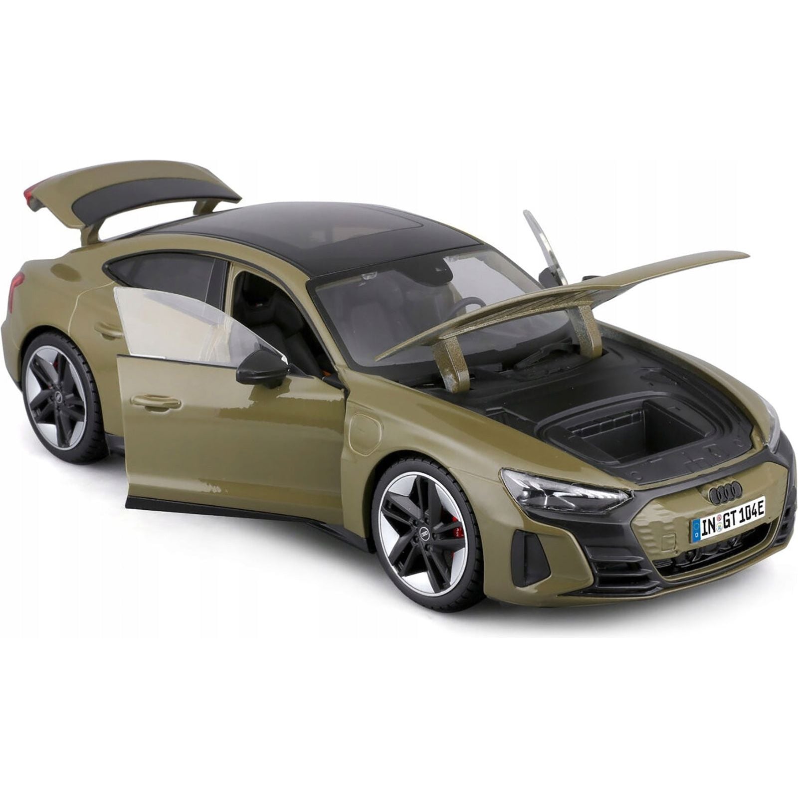 2022 Audi RS e - tron GT Dark Green with Sunroof 1/18 Diecast Model Car by Bburago - Bburago - ModelCars.com