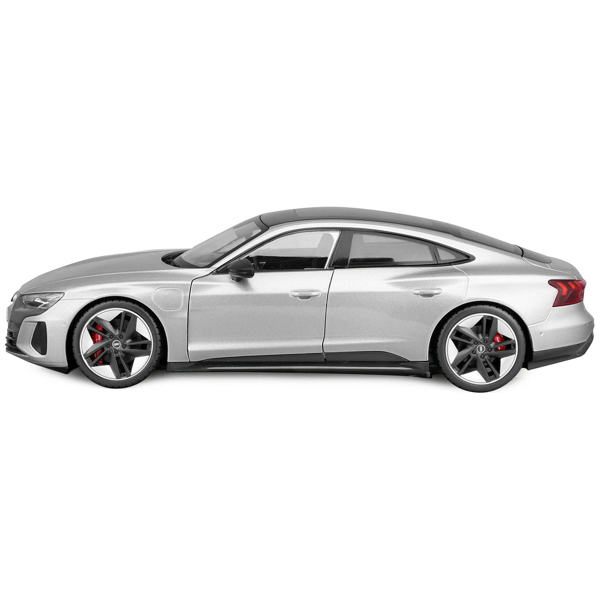 2022 Audi RS e-tron GT Silver Metallic with Sunroof 1/18 Diecast Model Car by Bburago-Bburago-ModelCars.com