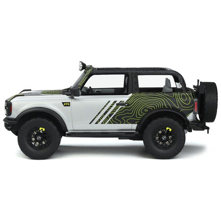 2022 Ford Bronco "By RTR" Silver Metallic and Black with Graphics 1/18 Model Car by GT Spirit - GT Spirit - ModelCars.com