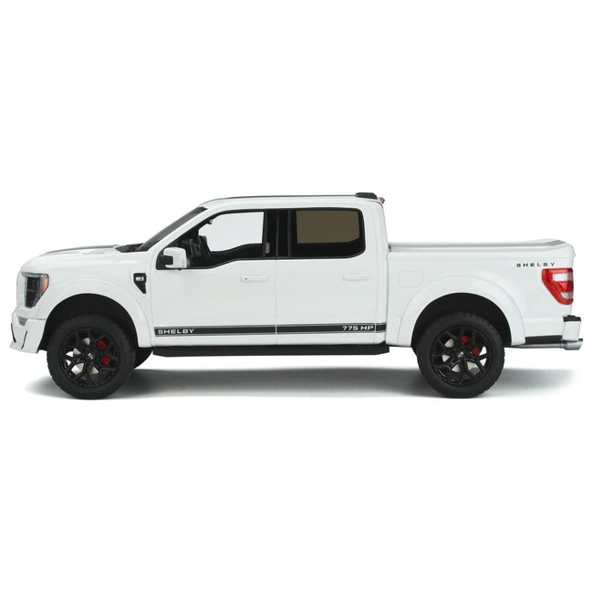 2022 Ford Shelby F - 150 Pickup Truck White with Black Stripes 1/18 Model Car by GT Spirit - GT Spirit - ModelCars.com