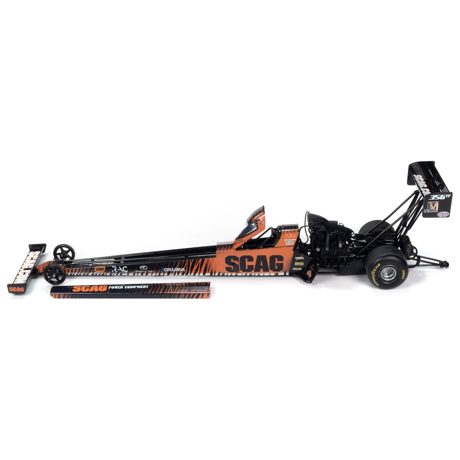 2023 NHRA TFD (Top Fuel Dragster) Tony Schumacher "SCAG Power Equipment" Orange and Black "Maynard Family Racing Team" Limited Edition to 1236 pieces Worldwide 1/24 Diecast Model by Auto World - Autoworld - ModelCars.com