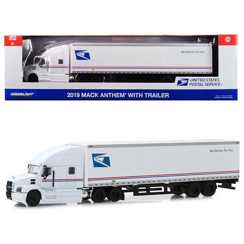 2019 Mack Anthem 18 Wheeler Tractor-Trailer "USPS" (United States Postal Service) "We Deliver For You" 1/64 Diecast Model by Greenlight