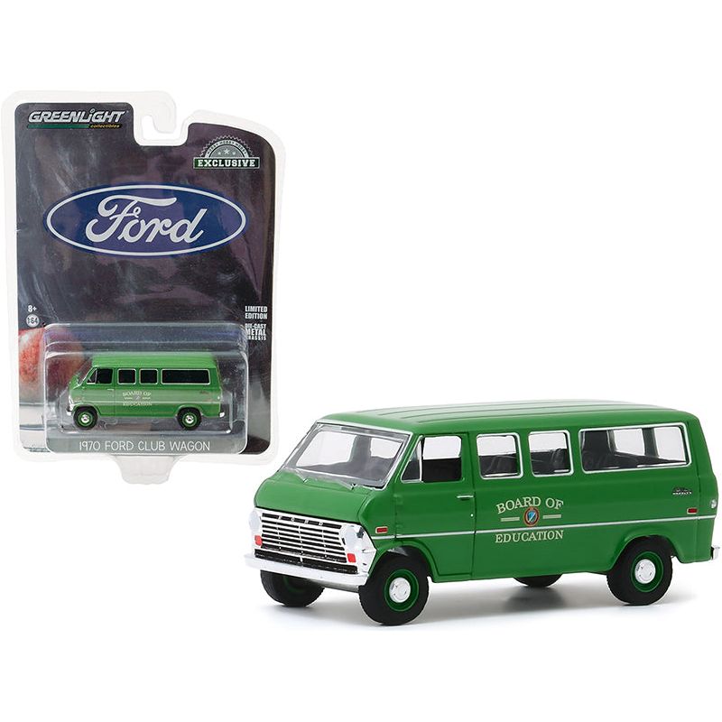 1970 Ford Club Wagon Van Green "Board of Education" "Hobby Exclusive" 1/64 Diecast Model by Greenlight