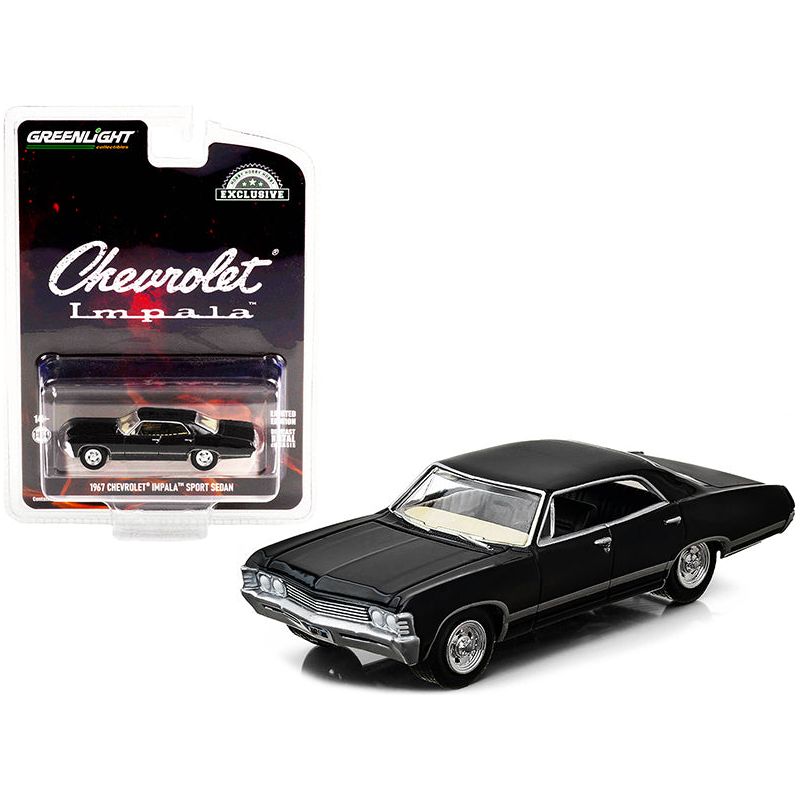 1967 Chevrolet Impala Sport Sedan Tuxedo Black "Hobby Exclusive" 1/64 Diecast Model Car by Greenlight