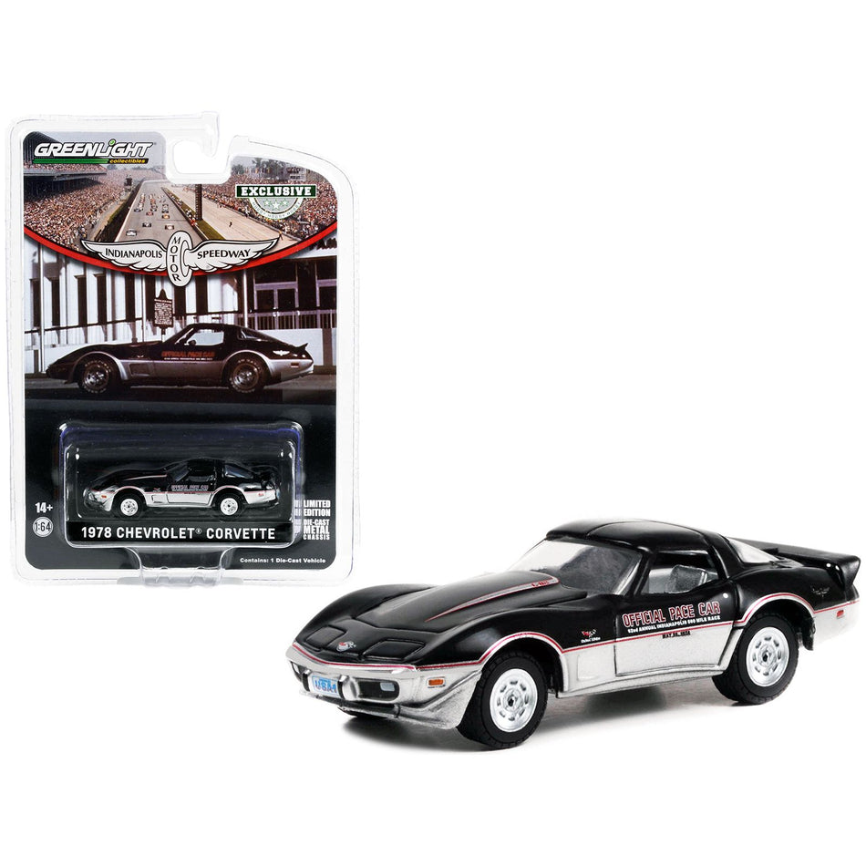 1978 Chevrolet Corvette "62nd Annual Indianapolis 500 Mile Race Official Pace Car" "Hobby Exclusive" Series 1/64 Diecast Model Car by Greenlight