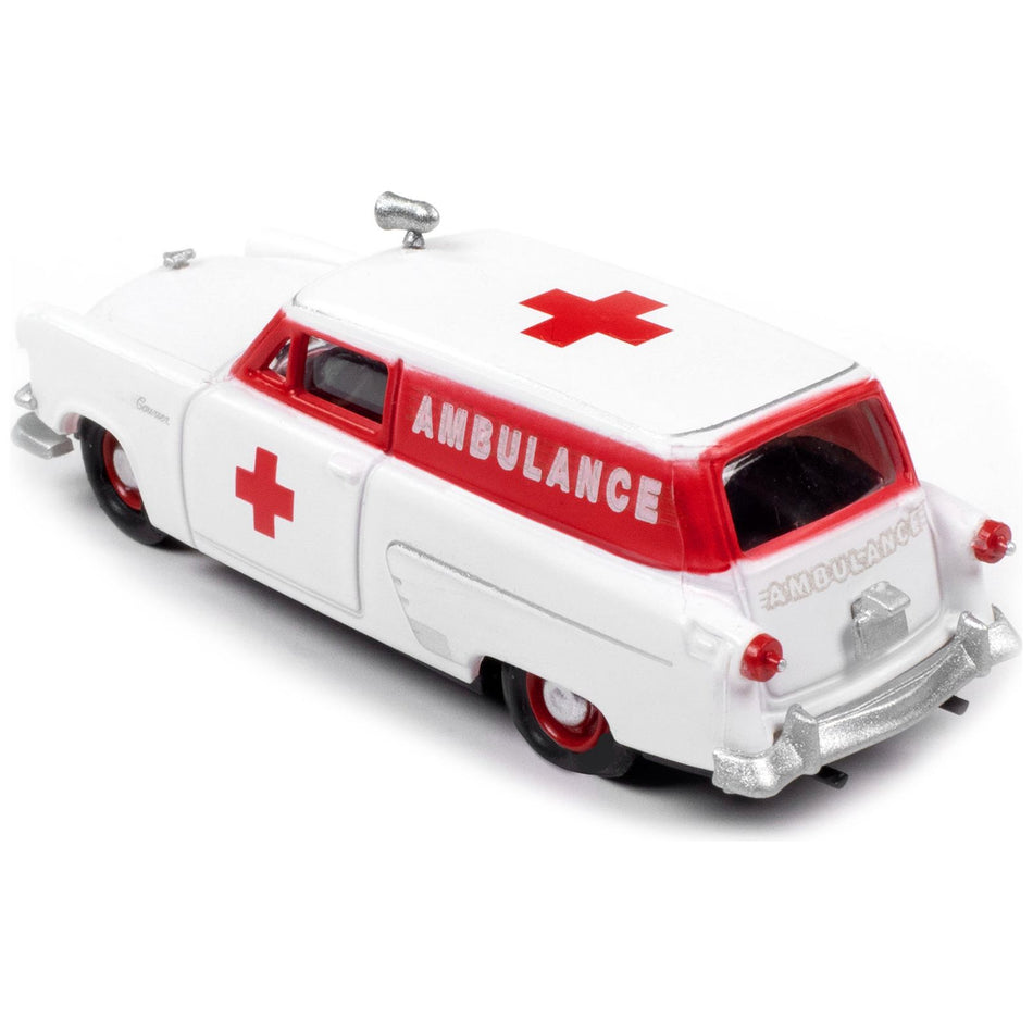 1953 Ford Courier Sedan Delivery Ambulance Red and White 1/87 (HO) Scale Model Car by Classic Metal Works