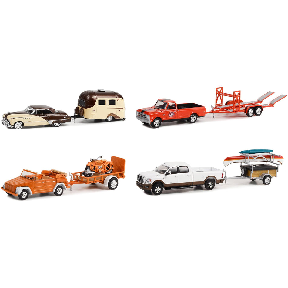 "Hitch & Tow" Set of 4 pieces Series 26 1/64 Diecast Model Cars by Greenlight