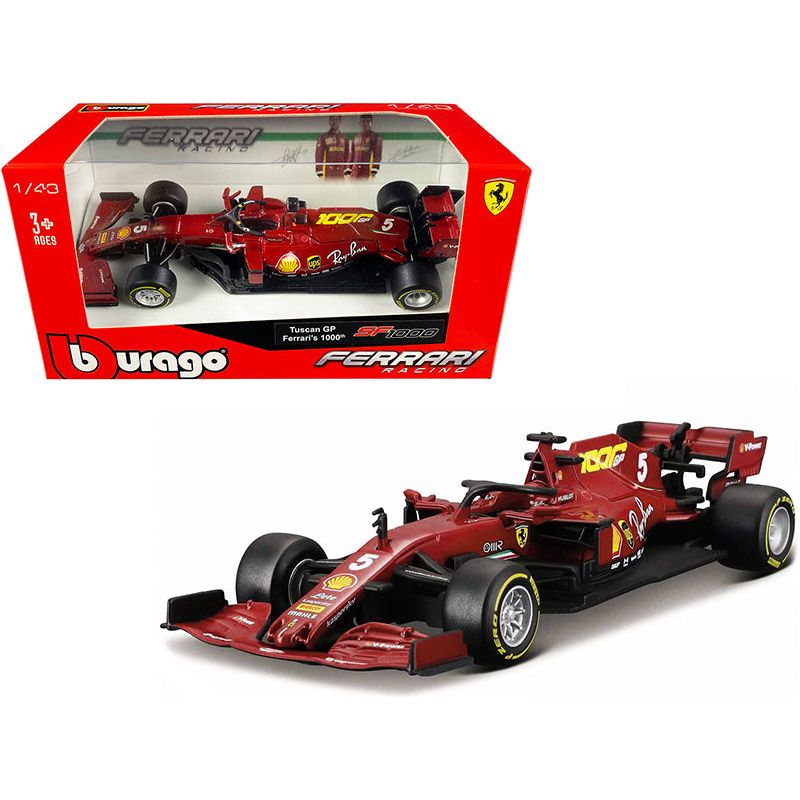 Ferrari SF1000 #5 Sebastian Vettel Tuscan GP Formula One F1 (2020) "Ferrari's 1000th Race" 1/43 Diecast Model Car by Bburago