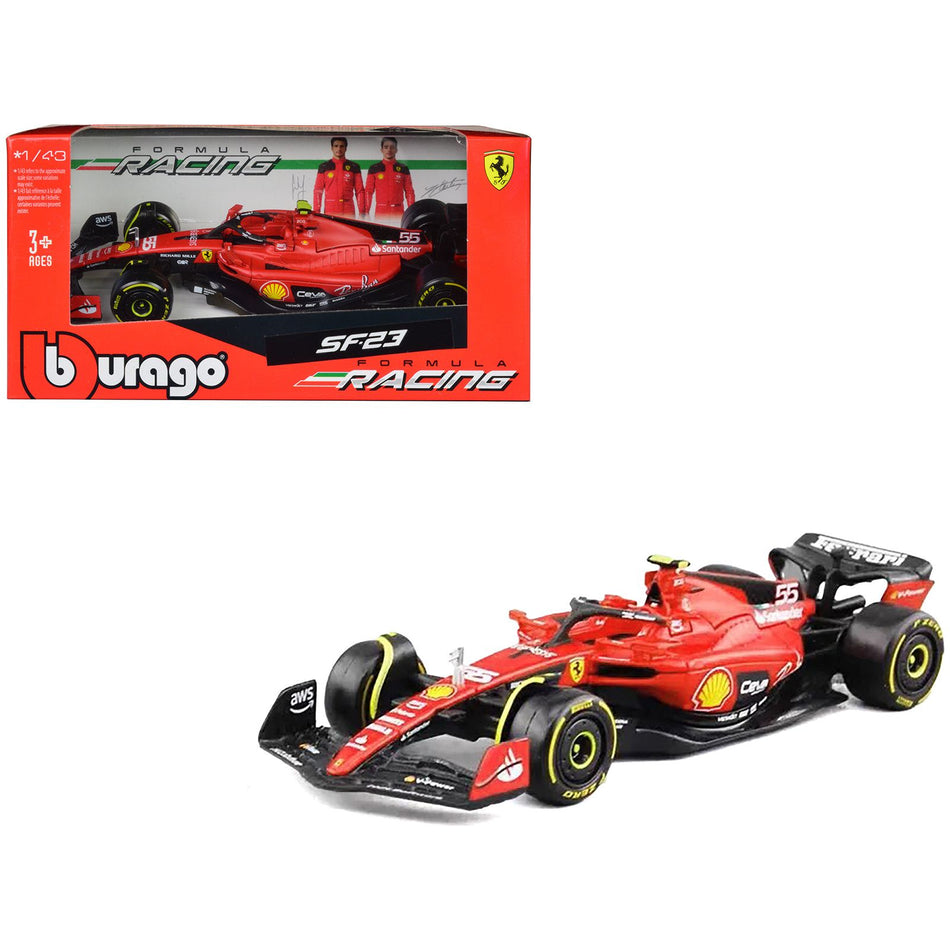 Ferrari SF-23 #55 Carlos Sainz "Formula One F1 World Championship" (2023) "Formula Racing" Series 1/43 Diecast Model Car by Bburago