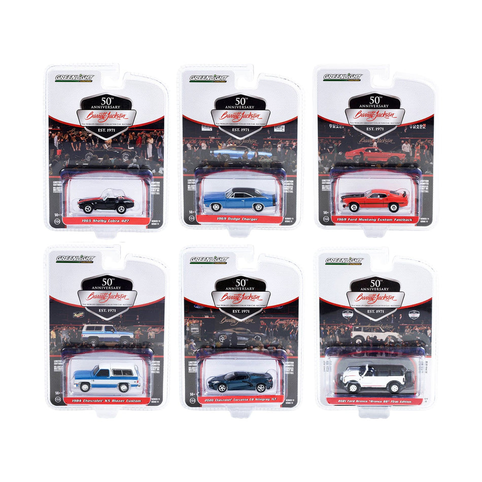 Barrett Jackson "Scottsdale Edition" Set of 6 Cars Series 11 1/64 Diecast Model Cars by Greenlight