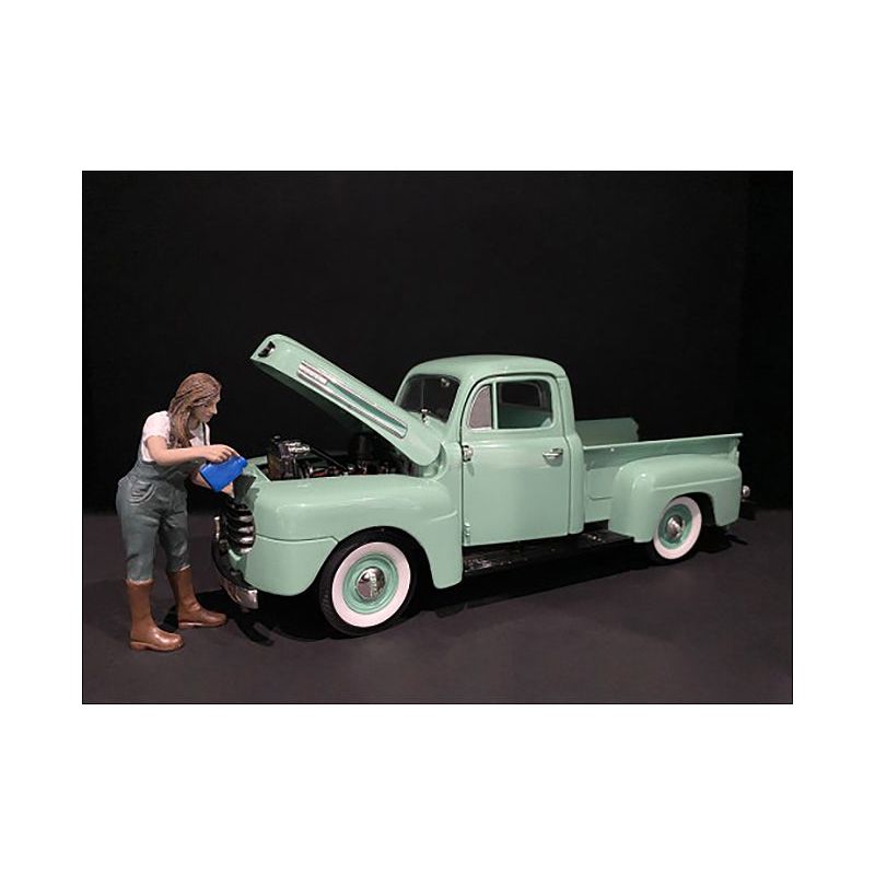 Car Girl in Tee Kylie Figurine for 1/24 Scale Models by American Diorama