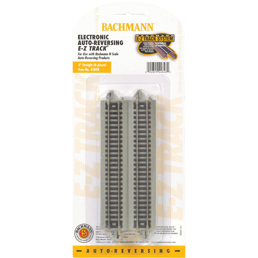 Bachmann Nickel Silver Auto-Reversing 5" Straight Track - N Scale