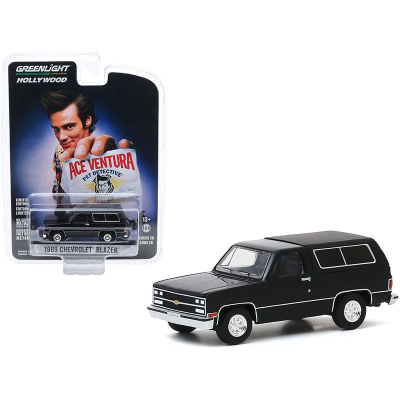 1989 Chevrolet Blazer Black "Ace Ventura: Pet Detective" (1994) Movie "Hollywood Series" Release 28 1/64 Diecast Model Car by Greenlight