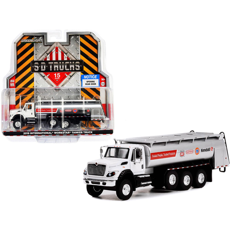 2018 International WorkStar Tanker Truck White and Silver "S.D. Trucks" Series 15 1/64 Diecast Model by Greenlight