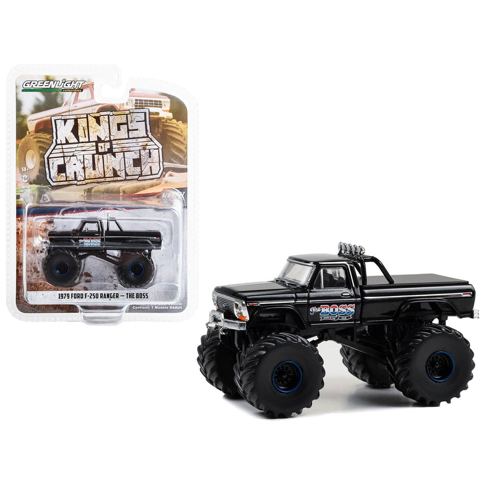 1979 Ford F-250 Ranger Monster Truck Black "The Boss" "Kings of Crunch" Series 13 1/64 Diecast Model Car by Greenlight