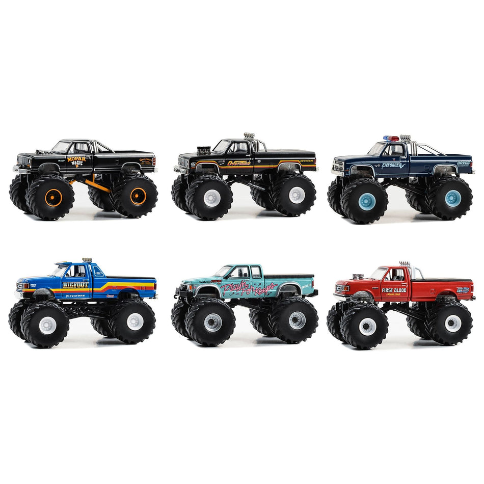 "Kings of Crunch" Set of 6 Monster Trucks Series 14 1/64 Diecast Model Trucks by Greenlight