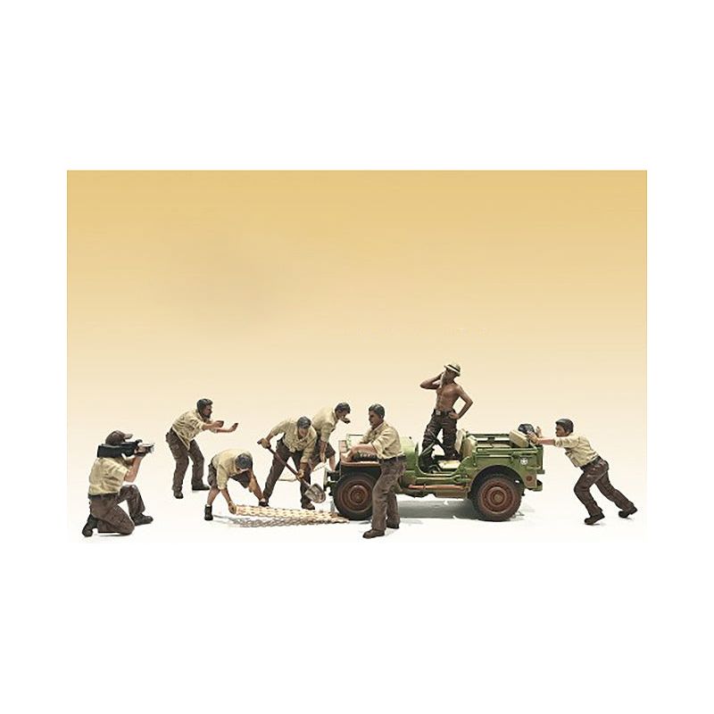 "4X4 Mechanic" 8 piece Figure Set for 1/18 scale models by American Diorama - American Diorama - ModelCars.com