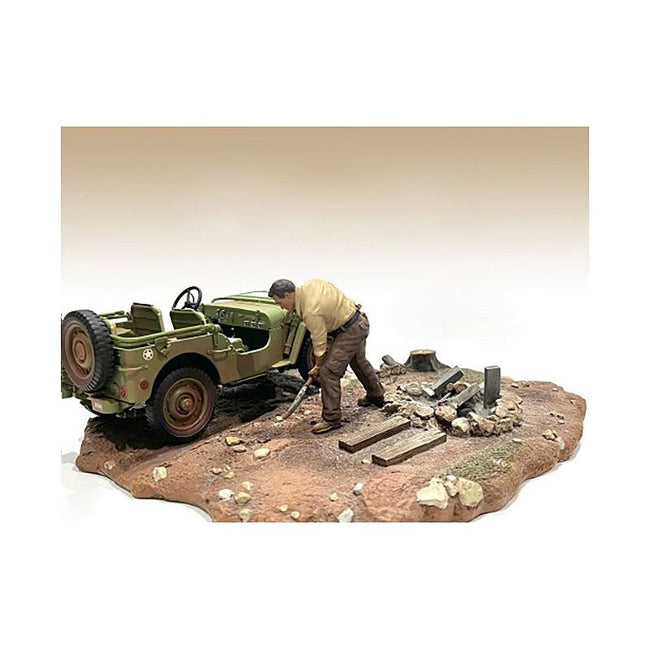 "4X4 Mechanic" Figure 4 for 1/18 Scale Models by American Diorama - American Diorama - ModelCars.com