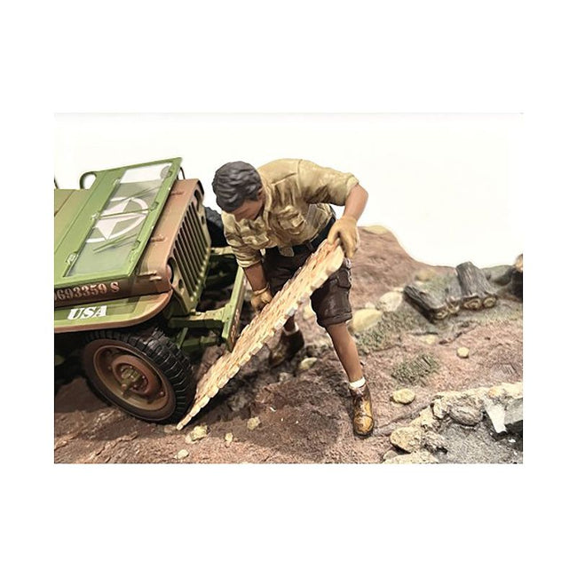 "4X4 Mechanic" Figure 8 with Board Accessory for 1/18 Scale Models by American Diorama-American Diorama-ModelCars.com
